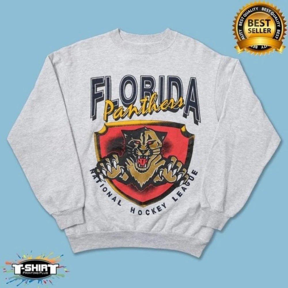 Retro Florida Panthers Logo Ice Hockey Crewneck Sweatshirt
